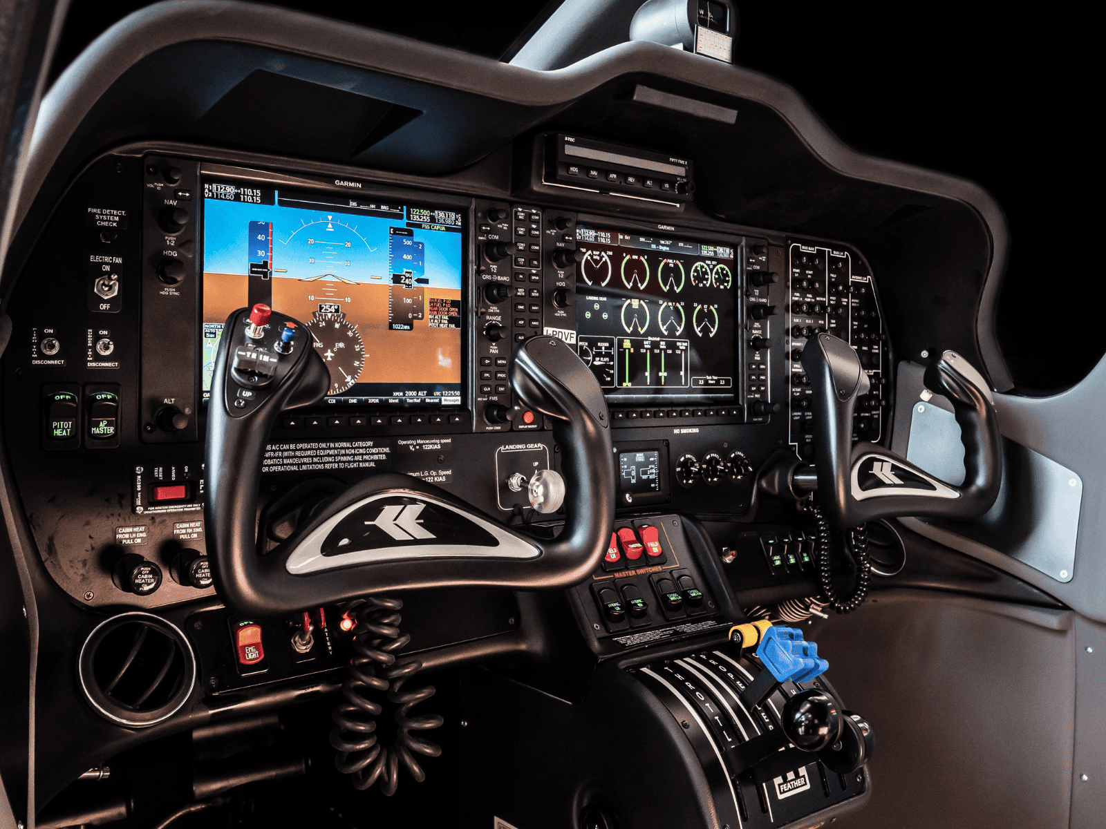 Aircraft cockpit with advanced instrument panels