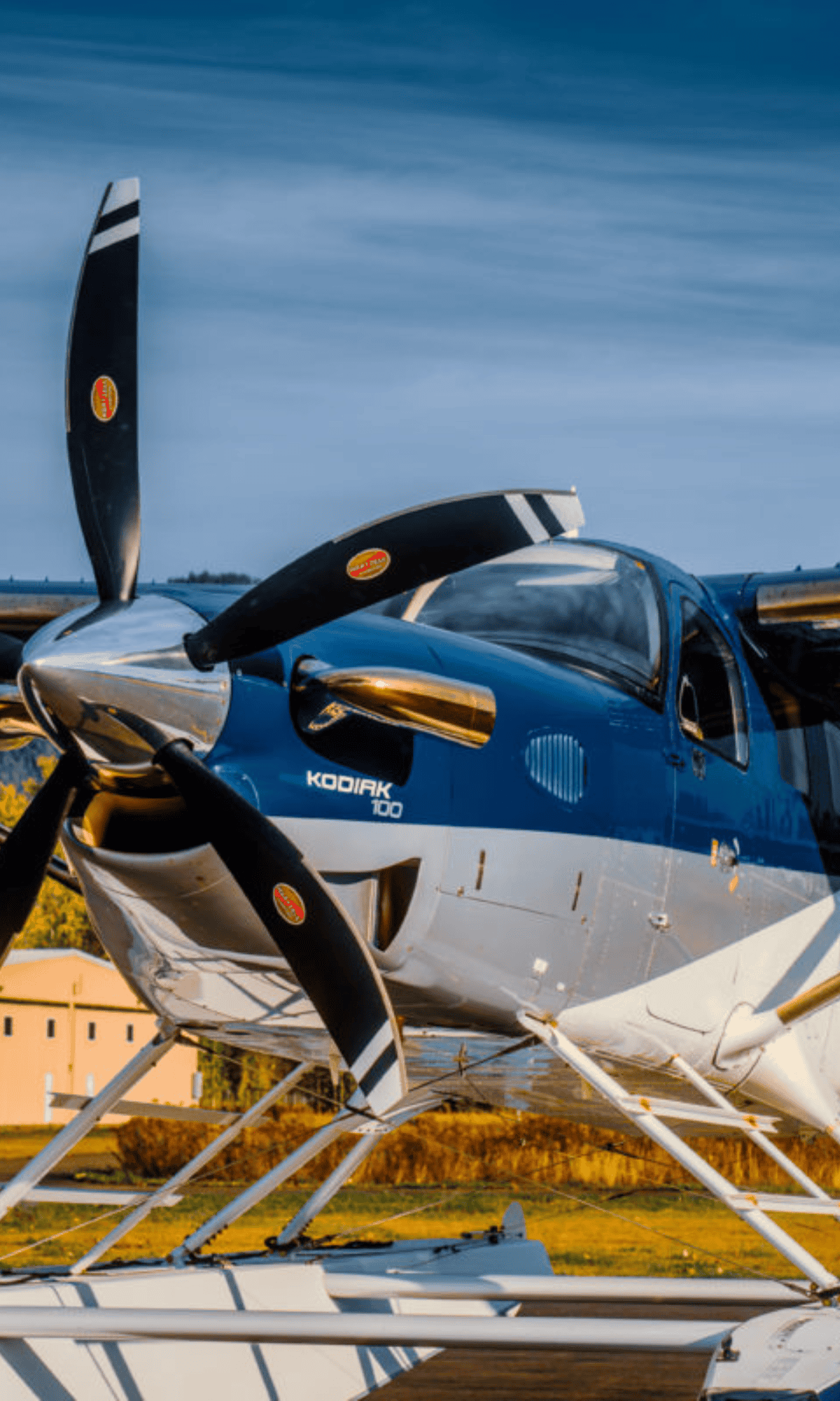 Floatplane parked on airstrip during daytime